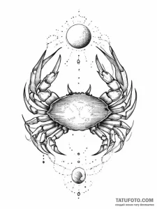 Tattoo design a cancer crab, with the moon's... - эскиз тату (№1754309605_0, 04.08.2025 12:13) — Tatufoto.com