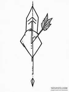 Arrow, tattoo line art, on a clean white pape... - эскиз тату (№1754311425_0, 04.08.2025 12:43) — Tatufoto.com