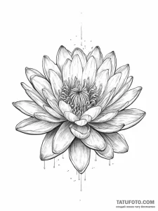 Water lily - эскиз тату (№1754312650_0, 04.08.2025 13:04) — Tatufoto.com