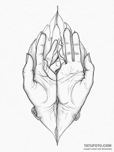 Tattoo sketch a silhouette of two hands formi... - эскиз тату (№1754314479_0, 04.08.2025 13:34) — Tatufoto.com