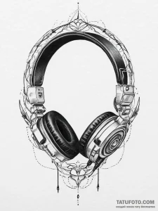 Tattoo design a gaming headset with a microph... - эскиз тату (№1754314680_0, 04.08.2025 13:38) — Tatufoto.com