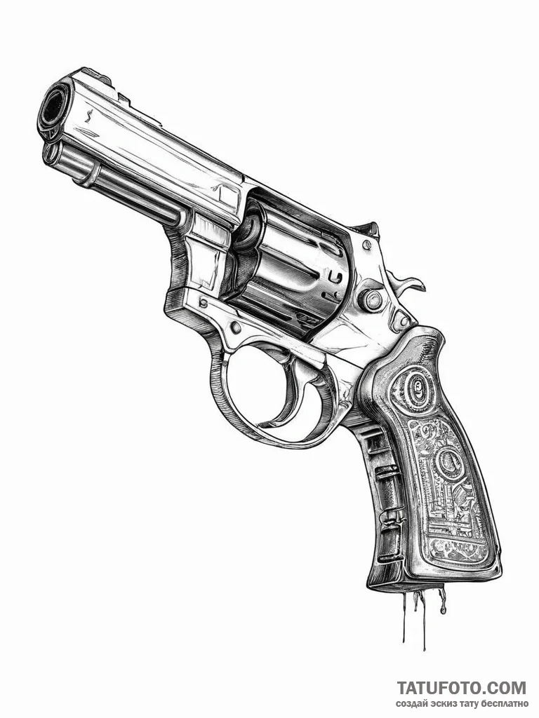 Deckard's pistol from blade runner, concept a... - эскиз тату (№1754316526_0, 04.08.2025 14:08) — Tatufoto.com