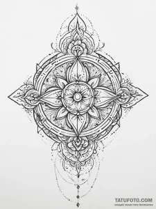 Tattoo sketch a glowing quest marker floating... - эскиз тату (№1754316721_0, 04.08.2025 14:12) — Tatufoto.com