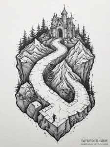 Tattoo design a dungeon crawl map with a glow... - эскиз тату (№1754317553_0, 04.08.2025 14:25) — Tatufoto.com