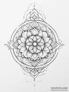 Tattoo design a zodiac flower (e.g., honeysuc... - эскиз тату (№1754317971_0, 04.08.2025 14:32) — Tatufoto.com
