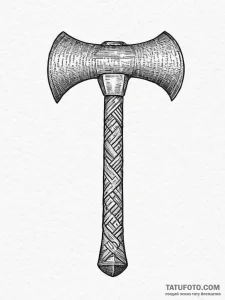 Tattoo sketch a powerful, simple axe head, sy... - эскиз тату (№1754318585_0, 04.08.2025 14:43) — Tatufoto.com