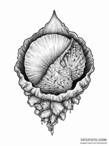 Tattoo design a minimalist seashell, represen... - эскиз тату (№1754318985_0, 04.08.2025 14:49) — Tatufoto.com