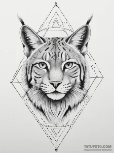 Lynx, tattoo line art, dotwork tattoo style,... - эскиз тату (№1754319830_0, 04.08.2025 15:03) — Tatufoto.com