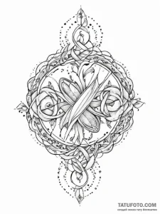 Tattoo sketch gemini's twin glyphs intertwine... - эскиз тату (№1754322249_0, 04.08.2025 15:44) — Tatufoto.com