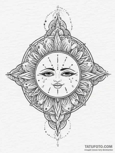 Tattoo sketch: a stylized representation of a... - эскиз тату (№1754324281_0, 04.08.2025 16:18) — Tatufoto.com