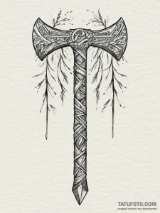 A powerful tattoo design of perun's axe, inte... - эскиз тату (№1754324484_0, 04.08.2025 16:21) — Tatufoto.com
