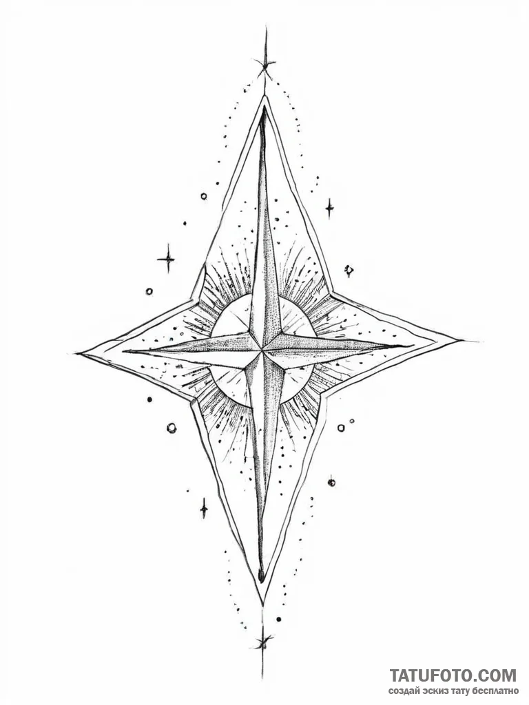 Tattoo design a starlit night sky, with a sin... - эскиз тату (№1754326336_0, 04.08.2025 16:52) — Tatufoto.com