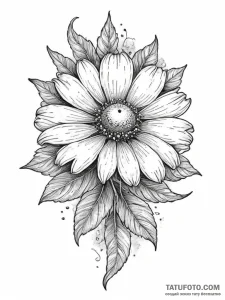 Chamomile, artistic tattoo sketch, soft whip... - эскиз тату (№1754329788_0, 04.08.2025 17:49) — Tatufoto.com