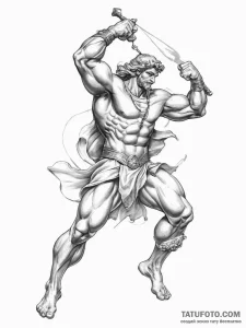 Tattoo design a powerful mythological hero (e... - эскиз тату (№1754330219_0, 04.08.2025 17:56) — Tatufoto.com