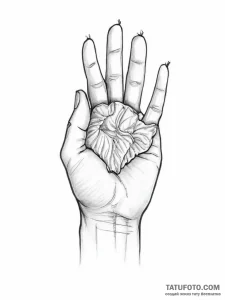 Tattoo sketch a hand protecting a small, vuln... - эскиз тату (№1754330638_0, 04.08.2025 18:03) — Tatufoto.com