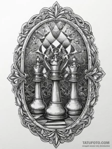 Tattoo sketch a stylized chessboard as a batt... - эскиз тату (№1754331885_0, 04.08.2025 18:24) — Tatufoto.com