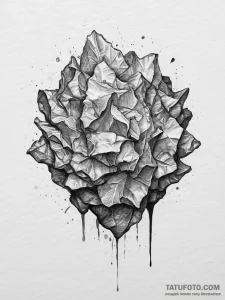 A close-up of crumpled aluminum foil, showing... - эскиз тату (№1754332703_0, 04.08.2025 18:38) — Tatufoto.com