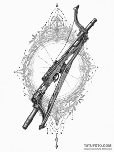 Tattoo design a detailed medieval crossbow, r... - эскиз тату (№1754333523_0, 04.08.2025 18:52) — Tatufoto.com