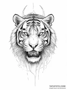 Saber-toothed tiger - эскиз тату (№1754334121_0, 04.08.2025 19:02) — Tatufoto.com