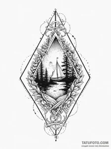 Tattoo sketch a subtle forest silhouette inco... - эскиз тату (№1754335343_0, 04.08.2025 19:22) — Tatufoto.com