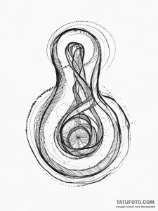 Klein bottle, tattoo flash sheet design, bold... - эскиз тату (№1754335540_0, 04.08.2025 19:25) — Tatufoto.com
