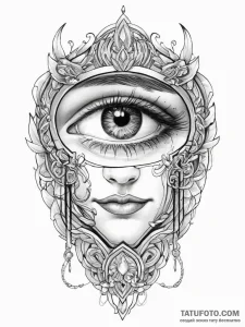 Tattoo design a gamer's eye reflecting a vibr... - эскиз тату (№1754336734_0, 04.08.2025 19:45) — Tatufoto.com