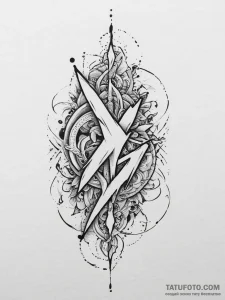 114. tattoo design: a minimalist "istok" rune... - эскиз тату (№1754337928_0, 04.08.2025 20:05) — Tatufoto.com