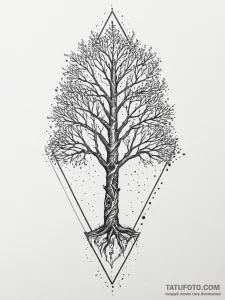 Tattoo sketch two trees whose branches merge... - эскиз тату (№1754338329_0, 04.08.2025 20:12) — Tatufoto.com