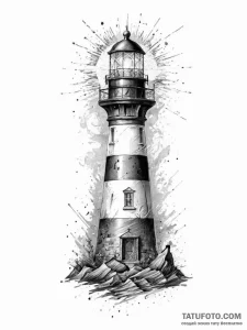Tattoo design a lighthouse with its light sou... - эскиз тату (№1754339146_0, 04.08.2025 20:25) — Tatufoto.com