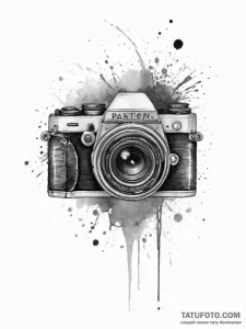 Camera, tattoo line art, fine lines, delicate... - эскиз тату (№1754340177_0, 04.08.2025 20:42) — Tatufoto.com