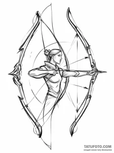 Tattoo design an archer's bow with an arrow n... - эскиз тату (№1754341176_0, 04.08.2025 20:59) — Tatufoto.com