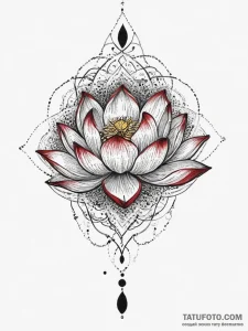 Tattoo design a lotus flower, blooming in dar... - эскиз тату (№1754342186_0, 04.08.2025 21:16) — Tatufoto.com