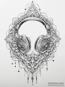 Tattoo design a pair of matching headphones.,... - эскиз тату (№1754343617_0, 04.08.2025 21:40) — Tatufoto.com
