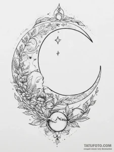 Tattoo design phases of the moon representing... - эскиз тату (№1754344442_0, 04.08.2025 21:54) — Tatufoto.com
