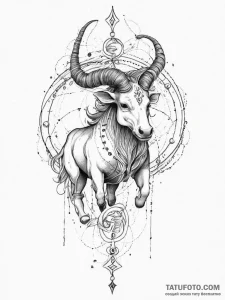 Tattoo design a zodiac animal transforming in... - эскиз тату (№1754345659_0, 04.08.2025 22:14) — Tatufoto.com