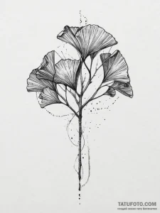 Ginkgo leaves, tattoo sketch design, rough sk... - эскиз тату (№1754346068_0, 04.08.2025 22:21) — Tatufoto.com