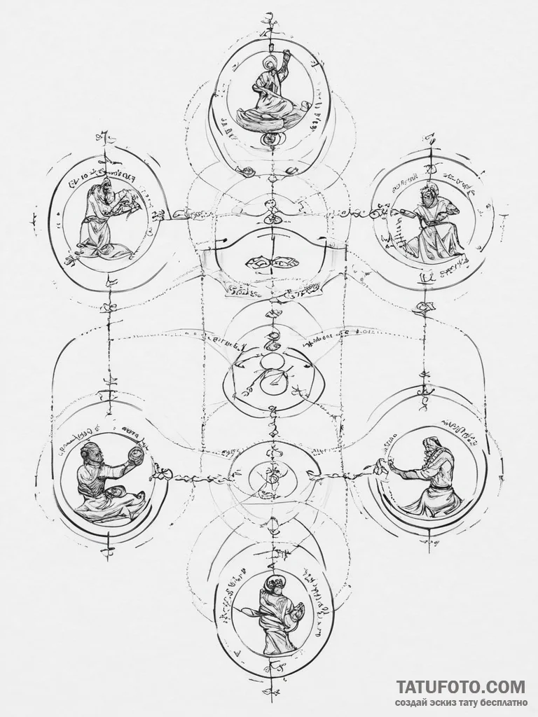 Tattoo sketch a "tournament bracket" with vic... - эскиз тату (№1754392135_0, 05.08.2025 11:08) — Tatufoto.com