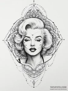 Marilyn monroe, tattoo sketch design, on a cl... - эскиз тату (№1754392931_0, 05.08.2025 11:22) — Tatufoto.com