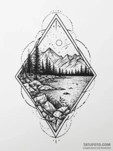 Tattoo design a shattered screen effect with... - эскиз тату (№1754393727_0, 05.08.2025 11:35) — Tatufoto.com