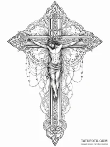 Crucifixion, tattoo flash sheet design, ornam... - эскиз тату (№1754394330_0, 05.08.2025 11:45) — Tatufoto.com