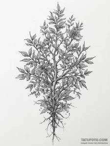Tattoo design a thorny bush or bramble, symbo... - эскиз тату (№1754394530_0, 05.08.2025 11:48) — Tatufoto.com