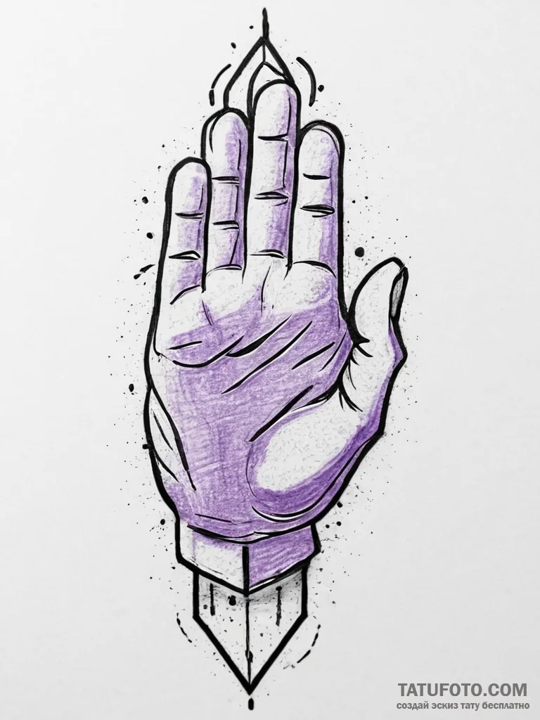 Violet, artistic tattoo sketch, black outline... - эскиз тату (№1754394730_0, 05.08.2025 11:52) — Tatufoto.com