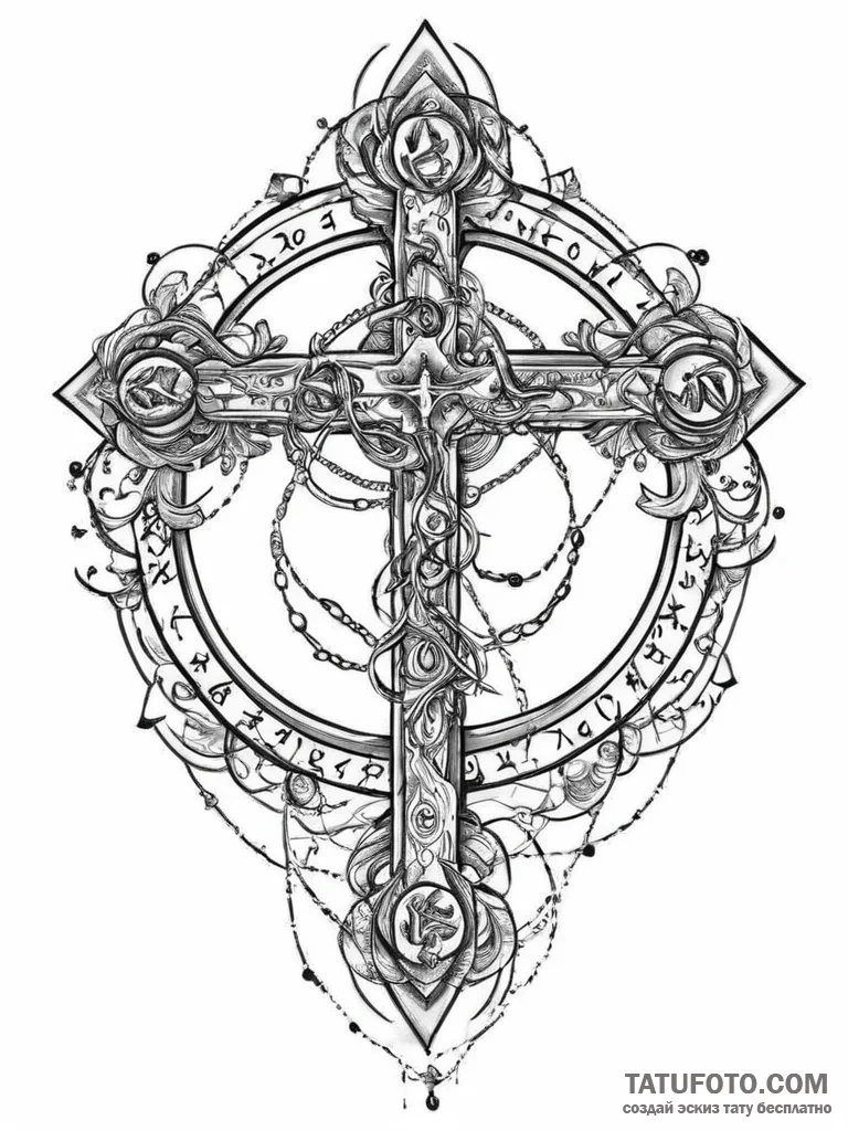 Tattoo sketch a zodiac glyph with a small, pe... - эскиз тату (№1754394930_0, 05.08.2025 11:55) — Tatufoto.com