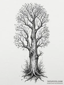 Tattoo sketch a detailed texture of a tree ba... - эскиз тату (№1754395739_0, 05.08.2025 12:08) — Tatufoto.com