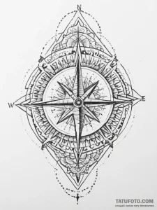Tattoo design a compass pointing "home" with... - эскиз тату (№1754396147_0, 05.08.2025 12:15) — Tatufoto.com
