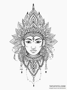 Indian, tattoo flash sheet design, on a clean... - эскиз тату (№1754396350_0, 05.08.2025 12:19) — Tatufoto.com
