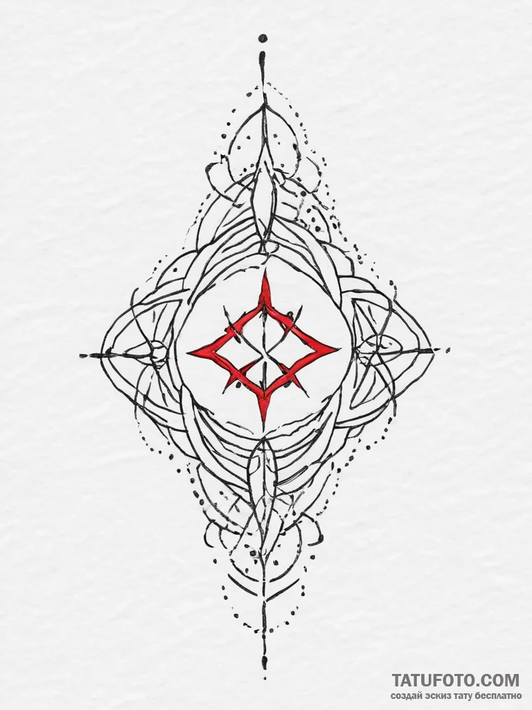 Amulet symbol, tattoo sketch design, on a cle... - эскиз тату (№1754396549_0, 05.08.2025 12:22) — Tatufoto.com