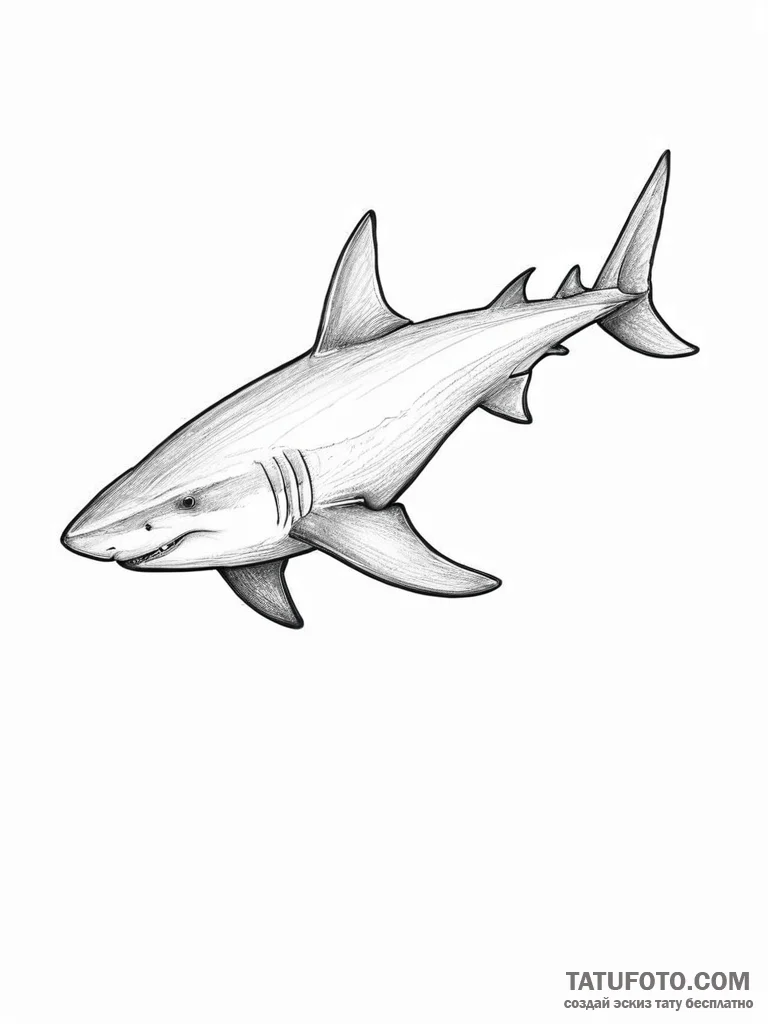 Hammerhead shark - эскиз тату (№1754397767_0, 05.08.2025 12:42) — Tatufoto.com