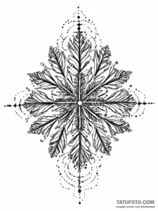 Snowflake, tattoo line art, trash polka tatto... - эскиз тату (№1754398569_0, 05.08.2025 12:56) — Tatufoto.com