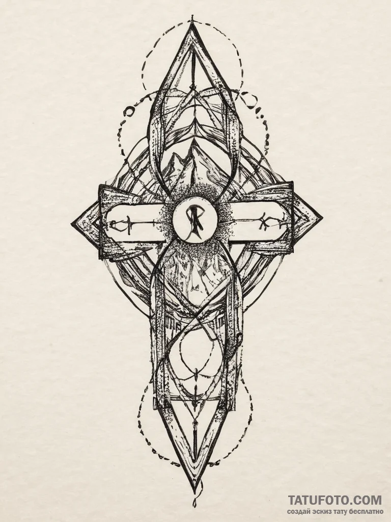 96. tattoo sketch: the rune "bereginya" (ofte... - эскиз тату (№1754400177_0, 05.08.2025 13:22) — Tatufoto.com